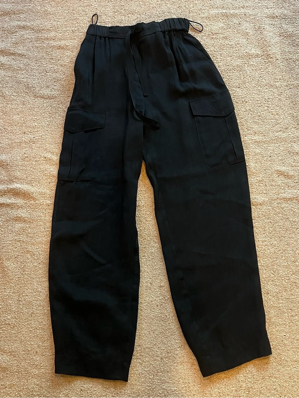 FORTE FORTE High Waisted Cargo Trousers - Black